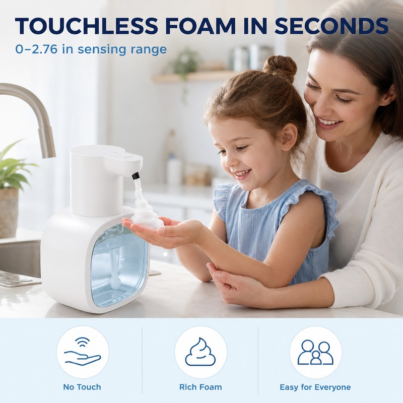 500ml Wall Mounted Automatic Foam Soap Dispenser Rechargeable Touchless Sensor