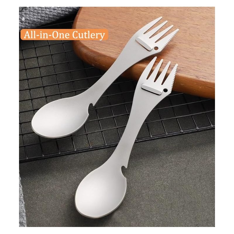 Titanium Spork,Spoon Fork Bottle Opener Outdoor Backpacking Camping Utensil