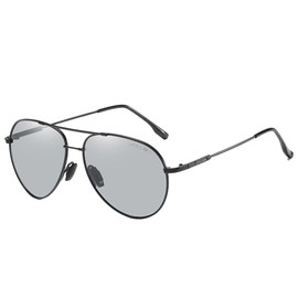 N nEW LIVES YJ001 Sunglasses, Polarized Sunglasses, Titanium Alloy Frame, 0.6 oz (19 g), Ultra Lightweight Design, Ultra-thin Lens, Shockless Lens, Multi-Color Options, black frame