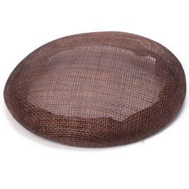 Lawliet 6.1" Round Sinamay Button Pillbox Millinery Fascinator Hat Base Craft B065 (Brown)