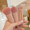 5-Piece Travel Makeup Brush Set with Mirror for Daily Touch-Ups