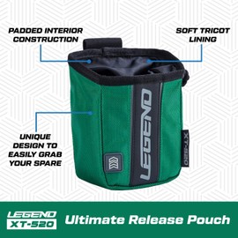 LEGEND - XT520 Quick Release Pouch & Finger Tab Bag (Forest Green) | Interior Divider for Better Organization & Storage of Release Aids | Attaches to Standard 2" Belt | Quick Drawstring Closure