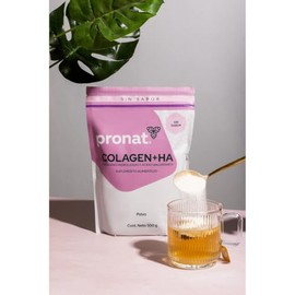 PRONAT | Colágeno Hidrolizado + Ácido Hialurónico, Suplemento Alimenticio, Sabor Natural, Bolsa con 500 gramos