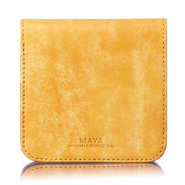 [VOICE] Italy IL PONTE Maya Women's Bifold Mini Wallet, Only 2.3 oz (66 g), Color Combi, Open Bill Pocket, Present, Gift Boxed, YELLOW