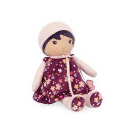 Kaloo Tendresse - My First Fabric Doll Violette 12.5” Tall - Black Hair and Floral Dress - Washable - Ages 0+ - K200002