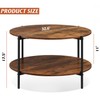 WLIVE Round Coffee Table, 32.6" Small Coffee Table with Storage
