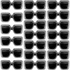 Geopty 20 Pack Black Oversized Square Crystal Rhinestone Sunglasses Bulk,