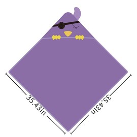 MICHLEY Hooded Baby Towels Animal Baby 0-6 Years Bath Essentials for Boys Girls Purple Pirate Bird