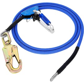 Meyoppm Flip Line, Wire Core Flipline 1/2" X 8', Wire Core Flip Line Kit with Triple Lock Carabiner Adjuster, Steel Swivel Snap, Climbing Flipline for Fall Protection, Arborist, Tree Climbers, Blue
