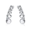 925 Sterling Silver Moon Phase Ear Crawler Cuff Earrings Ear