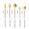 Uniturcky Silverware Set, Hand polished Matte Gold Pink Flatware Cutlery