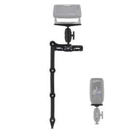 HITORHIKE Kayak Fish Finder Mount with Transducer Arm and Track Mounts with Ball Base 2 Universal Plates Holds up to 9" Electronics Compatible with Garmin Lowrance Humminbird(Side)