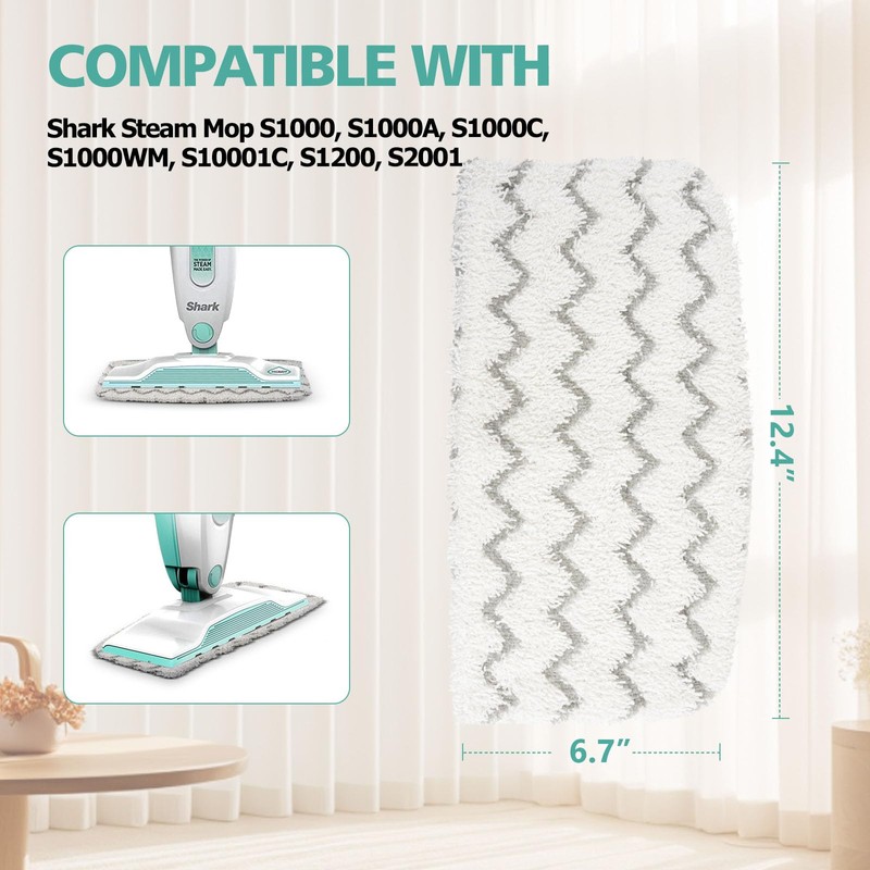 4 PCS Replacement Pads Accessory for Shark Steam Mop S1000,