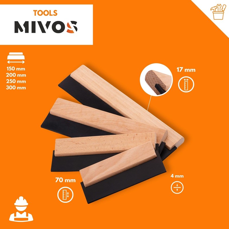 MIVOS Rubber Spatula - Tile Spatula Set - 150 mm