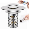 Bathroom Sink Stopper with Hair Catcher, Universal Pop-Up Drain Strainer