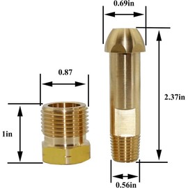 ME318P Tank Connectors, Tank Nut Replacement, Brass