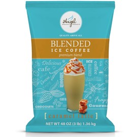 Angel Specialty Products, Blended Ice Coffee, Instant Frappe Powder Mix, 3-Pound Bag, Caramel Latte [34 Servings]