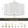 Widluth Modern Drum Semi Flush Mount 3-Light Gold Ceiling Lighting