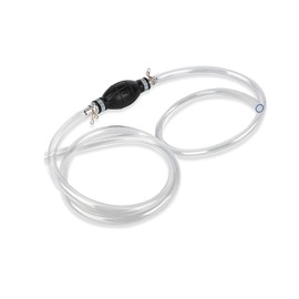 Gasoline Siphone Hose, Portable Manual Hand Transfer Siphon Pump, Manual Hand Pump Transfer Pump with 2 Durable PVC Siphon Hoses, Metal Buckles, for Gas, Oil, Water, Alcohol