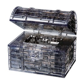 Bepuzzled Original 3D Crystal Puzzle - Treasure Chest, Black - Fun yet challenging brain teaser that will test your skills and imagination, For Ages 12+