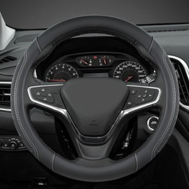 GIANT PANDA Car Steering Wheel Cover Customized for Chevy, Black and Gray Line