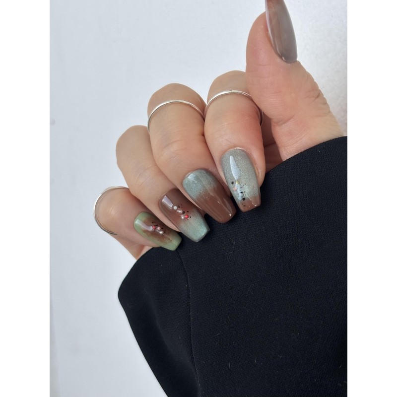 Dujokku Dessert Homemade Nail Tips - Semi Point / 두쫀쿠
