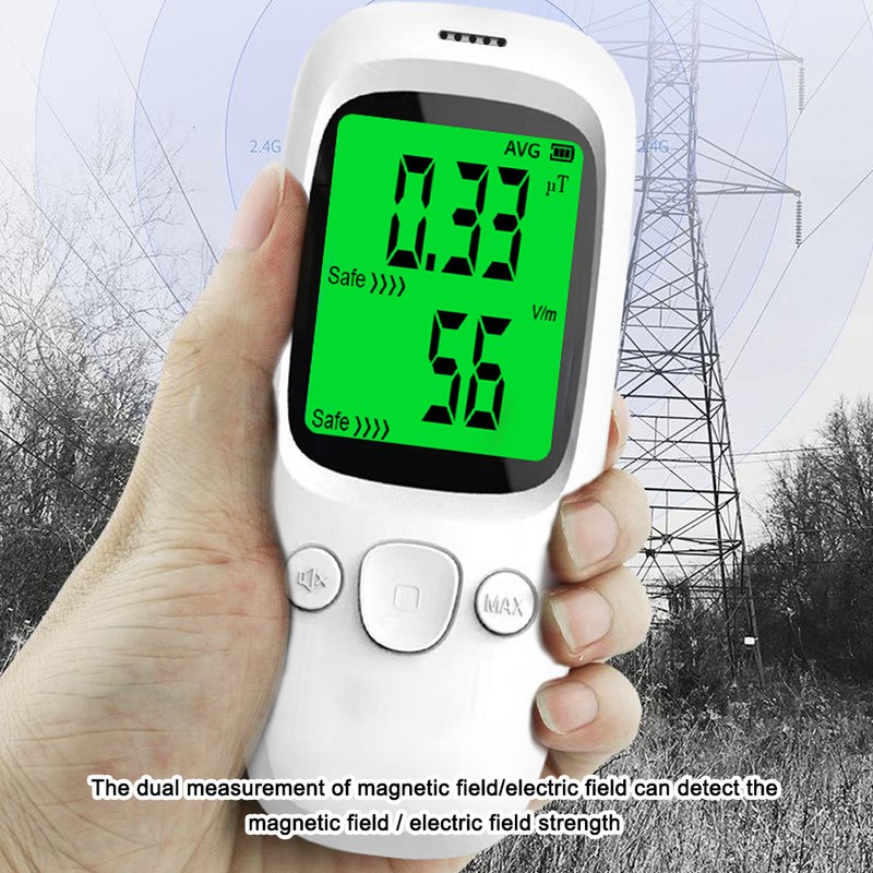 Handheld Portable LCD Display Electromagnetic Radiation Detector Magnetics Field Electric