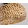 Bamboo Pendant Light Fixture One-Light Adjustable Rustic Basket Handmade Woven