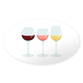 CafePress Wine Glasses Sticker Oval Car Bumper Sticker