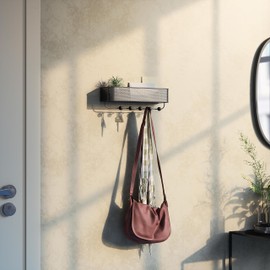 umbra Wall-Mounted Hook Storage Organizer Box Mesh Wall Hook Wall-Mounted Load Capacity 10kg Estique Black x Walnut 21004245048 W 12.6 inches x D 3.5 inches x H 3.5 inches