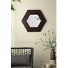 ZJMTOCYU Hexagon Wall Mirror with Solid Wood Frame, Decorative Accent