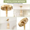 Modern Crystal Pendant Light Fixture 2-Pack Gold Finish Hanging Lighting