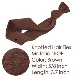 MEEDEE 100 Pack brown Hair Ties For Women Soft Elastic Ribbon No Crease Hair Tie Decorative Knotted Hair Ties No Damage Brown Elastic Hair Ties Ouchless Hair Ties Yoga Hair Ties Elastic Bracelets