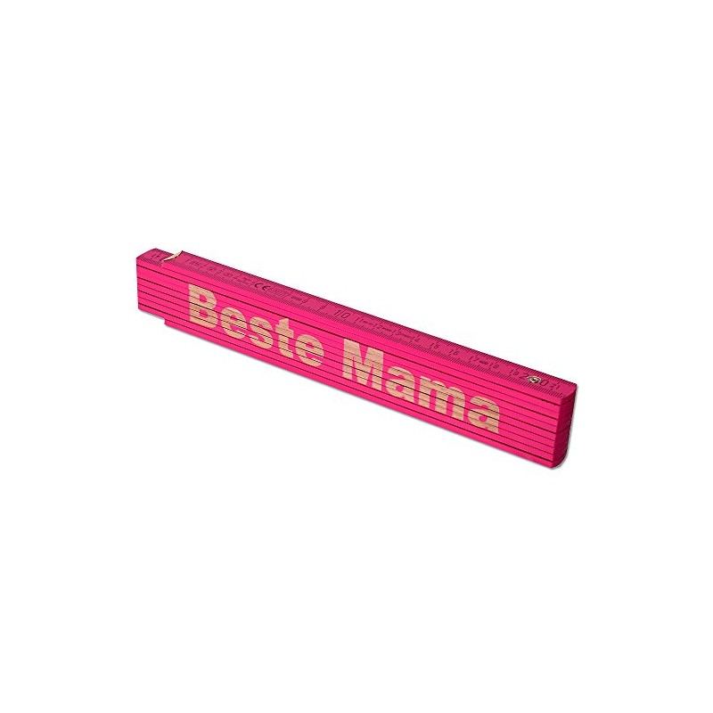 TE-Trend Folding Ruler, Pink, 2 Metres, Folding Ruler, Laser Engraving,