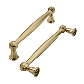 khtumeware 2 Pack 3-3/4 Inch(96mm) Champagne Bronze Cabinet Pulls, Champagne Brass Kitchen Cabinet Handles Gold Kitchen Cabinet Hardware for Cupboard Drawer Handles Dresser Pulls