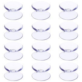 Cabilock 12pcs Double Sided Suction Cups Glass Table Tops Clear Spacer Glass Anti-Slip Sucker Pads Mini Glass Suction Pads Heavy Duty Clear Hangers for Home Organization