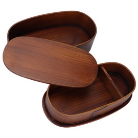 2 Layer Japanese Wooden Bento Box Food Storage Container for Kids Adults Hiking Climbing Office School
