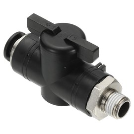 PATIKIL Pneumatic Ball Valve 3/8" OD x 1/4" PT Male Thread, Push to Connect Fitting Ball Valve Air Flow Control Valve Hose Fittings Straight Quick Connect Union for Compressed Hydraulic