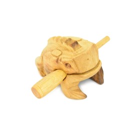 Wood Frog, Deluxe Large 4" Original hand carved wooden noise making, Wood Frog is Hand Made in Northern Thailand TH70 BB69
