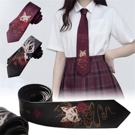3Pcs Japanese Anime Fox Tie Neck Cosplay JK Clothing Men Women Kawaii Accessories Props Costume for Wedding Graduation School Cosplay