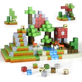 Welmay Magnetic Building Blocks 101 Pieces, Magnetic Building Blocks for Children, Montessori Magnetic Building Blocks Toy from Boys and Girls 3 4 5 6+ Years