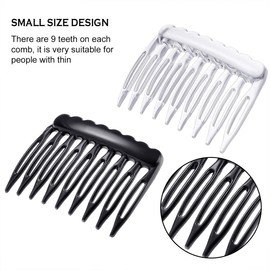 24pcs Hair Side Combs Plastic Small 5cm French Teeth Hair Clip Comb DIY Bridal Wedding Accessories Veil Comb for Women Girls Fine Hair and Most Hairstyles