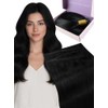 Fshine Genie Extensiones Pelo Natural Cortina Extra Largo 60cm Negro