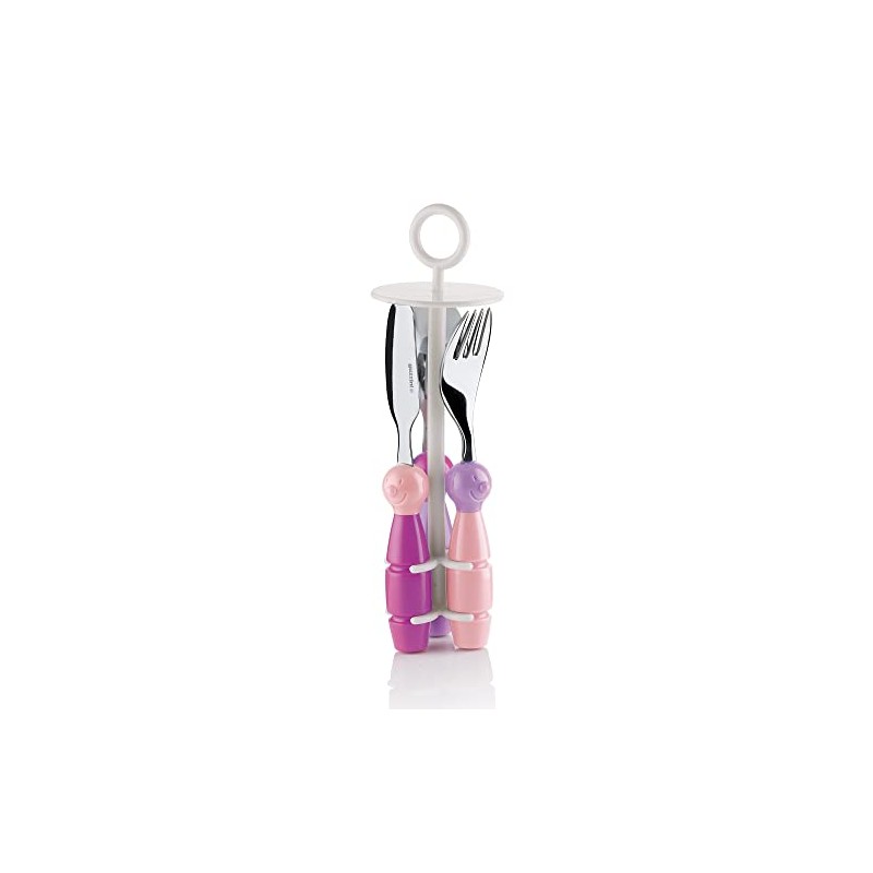 Guzzini Billo Small 3-Piece Cutlery Set, Pink/ Purple