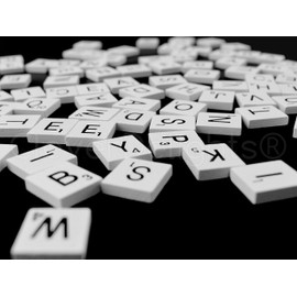 CleverDelights 100 Wood Letter Tiles - White Color - Complete Set - Game Replacement Crafts Weddings Scrapbooking