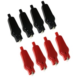 RuiLing 8-Pack 20A Insulated Alligator Clips Electric Circuit Test Testing Crocodile Clamps(4 Red+4 Black)