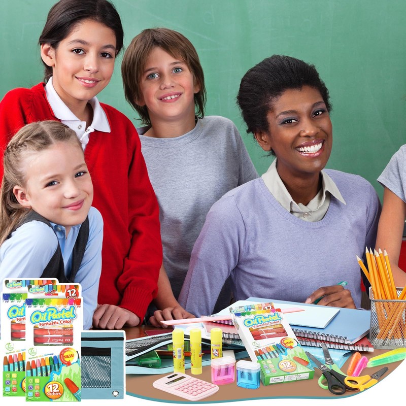 Fuyoooo 156 Pcs/ 6 Set School Supplies Kit for Kids