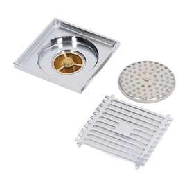 Electroplating Floor Drain Odorproof Insect Proof Large Displacement Floor Drain with Hair Filter and Cover Set Shallow Water