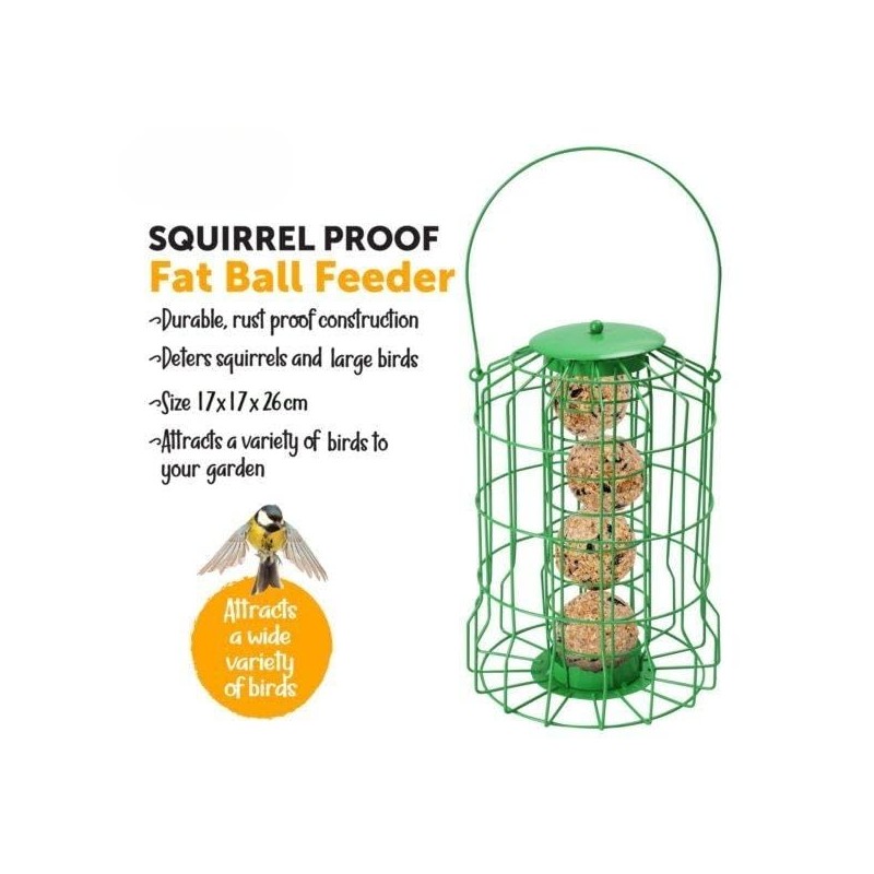 Foglish Home & Garden Squirrel-Proof Suet Fat Ball Bird Feeder,
