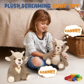 SnugBibble Screaming Goat Plush Toy, Goat Stuffed Animal – Funny Screams Sound When Squeezed – Cute Stuffed Animal Gift for Kids, Friends, and Coworkers